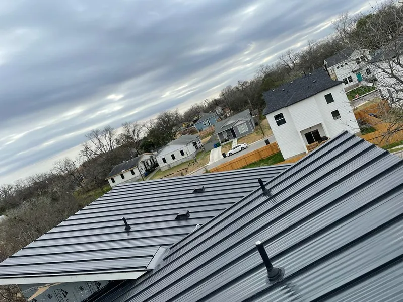 Standing seam metal roof panels with vents for Skylight Repair in Berryville